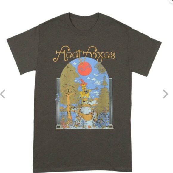 Fleet Foxes Graphic T-Shirt psychedelic trippy cat strum front and back graphic - Picture 1 of 7